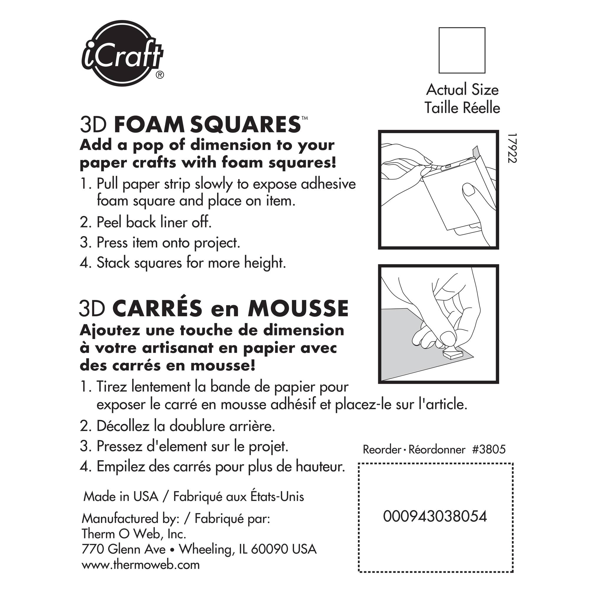 6 Packs: 320 ct. (1,920 total) iCraft White 3D Foam Squares™
